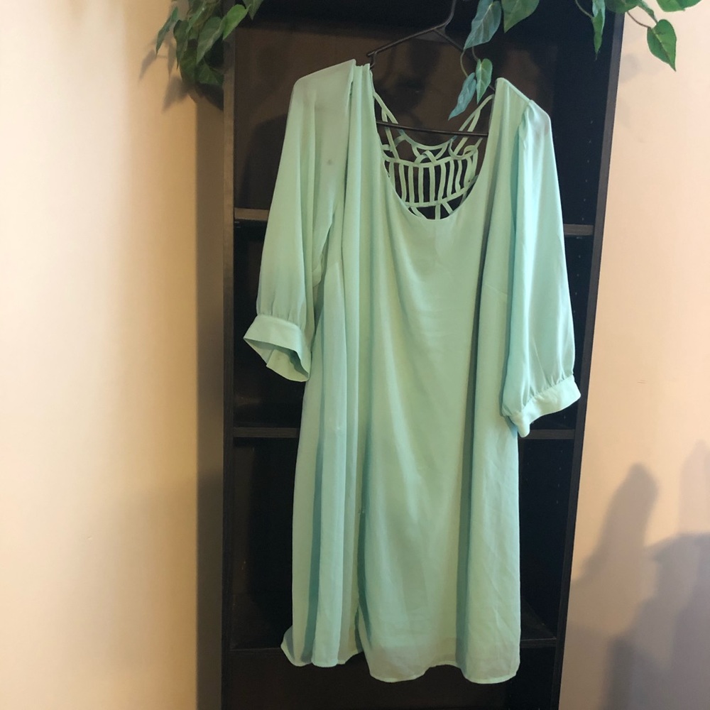 Mint green summer dress